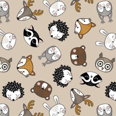 Lenco selvklæbende folie - Forest Animals - 45x200 cm.