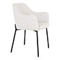 Melilla Spisebordsstol - Spisebordsstol, hvid bouclé med sorte ben, HN1270