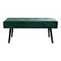 Skiby Bænk - Bænk i velour, mørkegrøn med sorte ben, 100x35x44 cm, HN1206