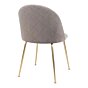 Geneve Spisebordsstol - Spisebordsstol i velour, grå med ben i messing look, HN1213