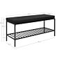 Vita Bænk - Bænk med hylde og hynde, sort med sorte ben, 100x36x48,5 cm