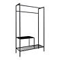 Vita Garderobe - Garderobe, 2 hylder, sort, sort stel 101x38x170 cm