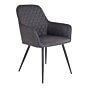 Harbo Spisebordsstol - Spisebordsstol i PU, mørkegrå  med sorte ben, HN1221