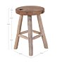 Badia Taburet - Taburet i teaktræ med 4 ben, natur, Ø30x45 cm