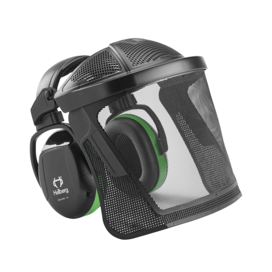 Hellberg Secure 1 Høreværn + visir med trådnet af nylon