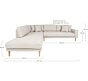 Lido Hjørnesofa Åben Ende - Hjørnesofa Åben Ende, venstrevendt i sand med fire puder og natur træben, HN1050