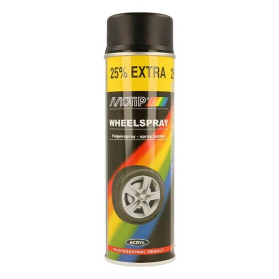 Motip Fælgespray Sort Mat - 500 ml.