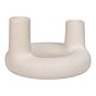 Lysestage - Lysestage, keramik, beige, ø13x8,5 cm