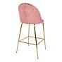 Lausanne Bar Stol - Barstol i velour, rosa med messing look ben, HN1214