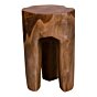 Rose Taburet - Taburet i teaktræ med 3 ben, natur, Ø26x40 cm