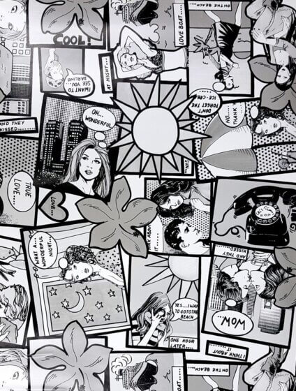 Lenco selvklæbende folie - Comic - 45x200 cm.