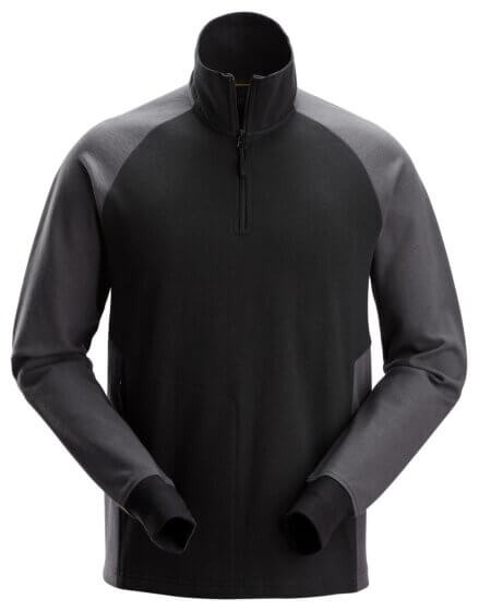 Snickers Tofarvet sweatshirt med kort lynlås 2841