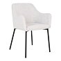 Melilla Spisebordsstol - Spisebordsstol, hvid bouclé med sorte ben, HN1270